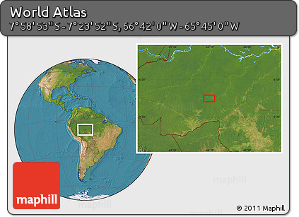Satellite Location Map of the Area around 7° 41' 23" S, 66° 13' 29" W