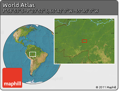 Satellite Location Map of the Area around 7° 41' 23" S, 66° 13' 29" W
