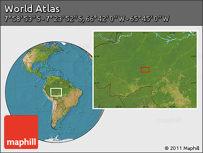 Satellite Location Map of the Area around 7° 41' 23" S, 66° 13' 29" W