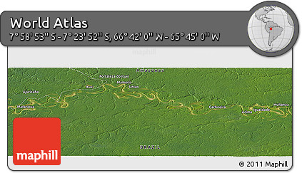 Satellite Panoramic Map of the Area around 7° 41' 23" S, 66° 13' 29" W