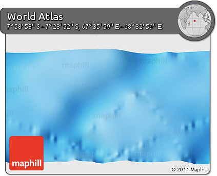 Physical 3D Map of the Area around 7° 41' 23" S, 68° 4' 29" E