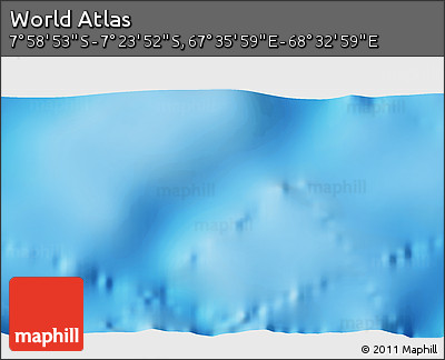 Physical 3D Map of the Area around 7° 41' 23" S, 68° 4' 29" E