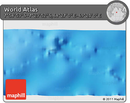 Physical 3D Map of the Area around 7° 41' 23" S, 68° 55' 30" E