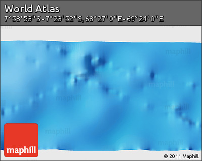 Physical 3D Map of the Area around 7° 41' 23" S, 68° 55' 30" E
