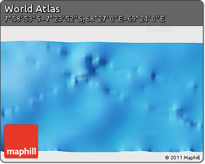 Physical 3D Map of the Area around 7° 41' 23" S, 68° 55' 30" E