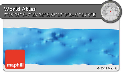 Shaded Relief Panoramic Map of the Area around 7° 41' 23" S, 68° 55' 30" E