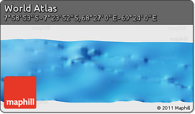 Shaded Relief Panoramic Map of the Area around 7° 41' 23" S, 68° 55' 30" E
