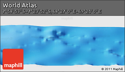 Shaded Relief Panoramic Map of the Area around 7° 41' 23" S, 68° 55' 30" E