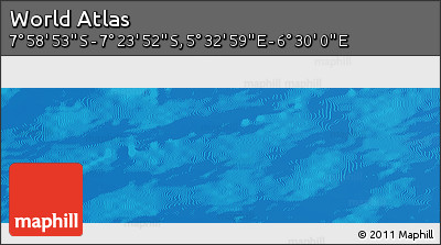 Physical Panoramic Map of the Area around 7° 41' 23" S, 6° 1' 30" E