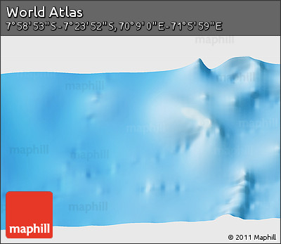 Physical 3D Map of the Area around 7° 41' 23" S, 70° 37' 30" E