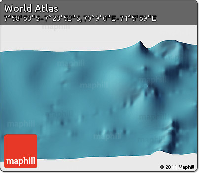 Satellite 3D Map of the Area around 7° 41' 23" S, 70° 37' 30" E
