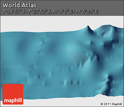 Satellite 3D Map of the Area around 7° 41' 23" S, 70° 37' 30" E