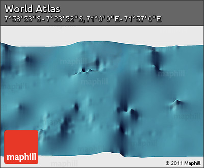 Satellite 3D Map of the Area around 7° 41' 23" S, 71° 28' 29" E