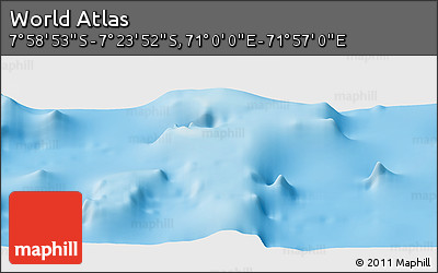 Physical Panoramic Map of the Area around 7° 41' 23" S, 71° 28' 29" E