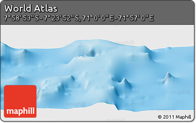 Physical Panoramic Map of the Area around 7° 41' 23" S, 71° 28' 29" E