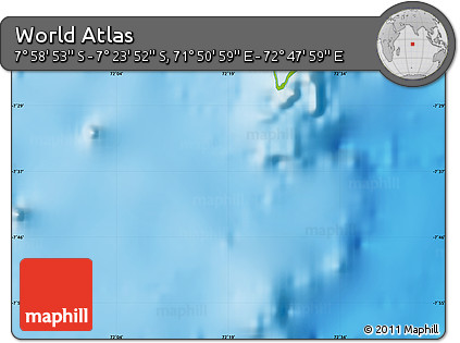 Physical Map of the Area around 7° 41' 23" S, 72° 19' 29" E