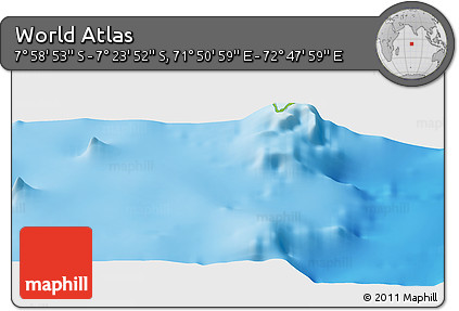 Physical Panoramic Map of the Area around 7° 41' 23" S, 72° 19' 29" E