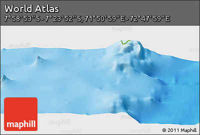 Physical Panoramic Map of the Area around 7° 41' 23" S, 72° 19' 29" E