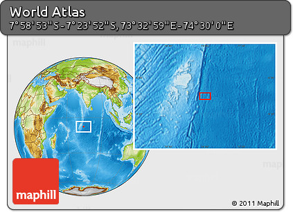Physical Location Map of the Area around 7° 41' 23" S, 74° 1' 30" E