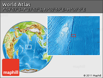 Physical Location Map of the Area around 7° 41' 23" S, 74° 1' 30" E