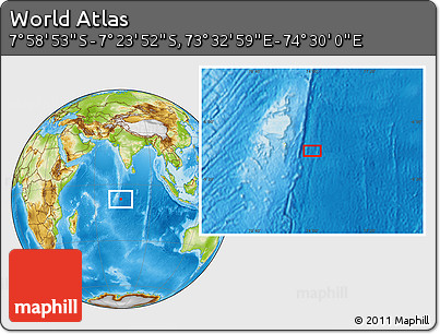 Physical Location Map of the Area around 7° 41' 23" S, 74° 1' 30" E