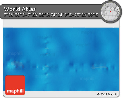 Physical 3D Map of the Area around 7° 41' 23" S, 74° 52' 30" E