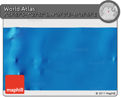 Physical 3D Map of the Area around 7° 41' 23" S, 79° 7' 30" E