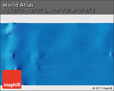 Physical 3D Map of the Area around 7° 41' 23" S, 79° 7' 30" E
