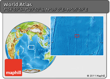 Physical Location Map of the Area around 7° 41' 23" S, 79° 7' 30" E