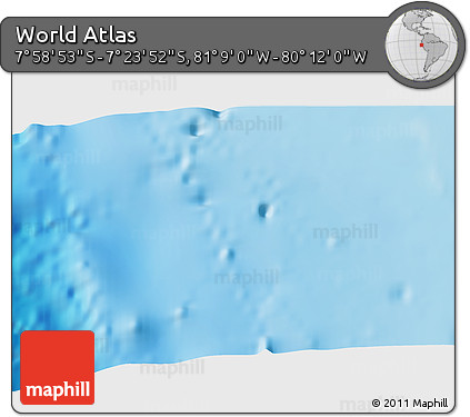 Physical 3D Map of the Area around 7° 41' 23" S, 80° 40' 30" W