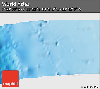 Physical 3D Map of the Area around 7° 41' 23" S, 80° 40' 30" W