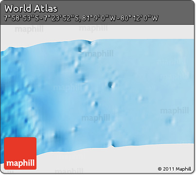 Physical 3D Map of the Area around 7° 41' 23" S, 80° 40' 30" W