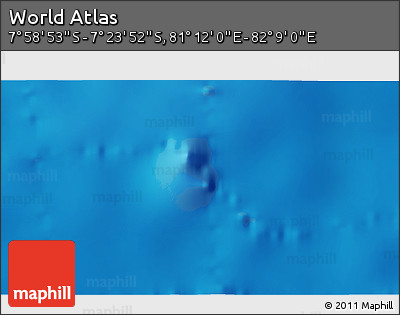 Physical 3D Map of the Area around 7° 41' 23" S, 81° 40' 30" E