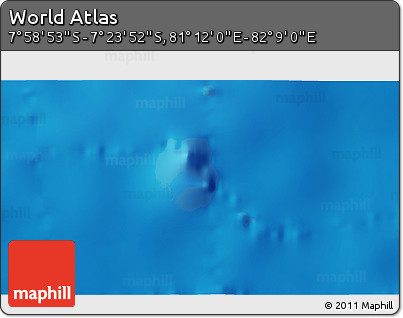 Physical 3D Map of the Area around 7° 41' 23" S, 81° 40' 30" E