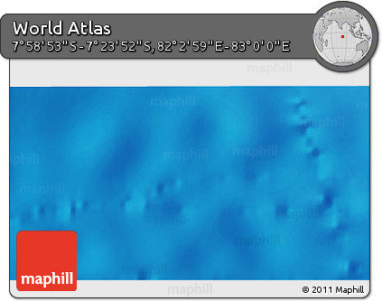 Physical 3D Map of the Area around 7° 41' 23" S, 82° 31' 30" E