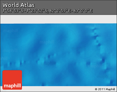 Physical 3D Map of the Area around 7° 41' 23" S, 82° 31' 30" E