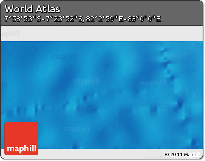 Physical 3D Map of the Area around 7° 41' 23" S, 82° 31' 30" E