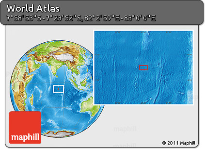 Physical Location Map of the Area around 7° 41' 23" S, 82° 31' 30" E