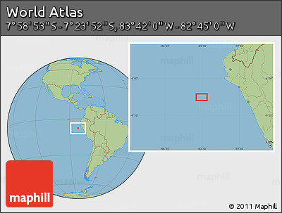 Savanna Style Location Map of the Area around 7° 41' 23" S, 83° 13' 29" W