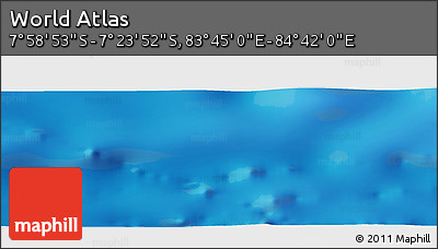 Physical Panoramic Map of the Area around 7° 41' 23" S, 84° 13' 29" E