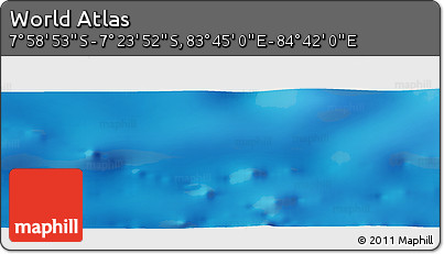 Physical Panoramic Map of the Area around 7° 41' 23" S, 84° 13' 29" E