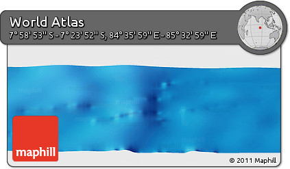 Physical Panoramic Map of the Area around 7° 41' 23" S, 85° 4' 29" E