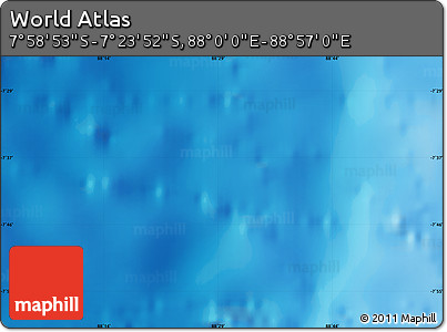 Shaded Relief Map of the Area around 7° 41' 23" S, 88° 28' 29" E