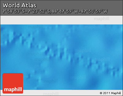 Physical 3D Map of the Area around 7° 41' 23" S, 88° 19' 29" W
