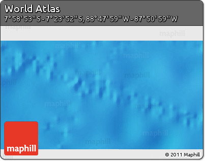 Physical 3D Map of the Area around 7° 41' 23" S, 88° 19' 29" W
