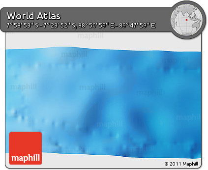 Physical 3D Map of the Area around 7° 41' 23" S, 89° 19' 29" E