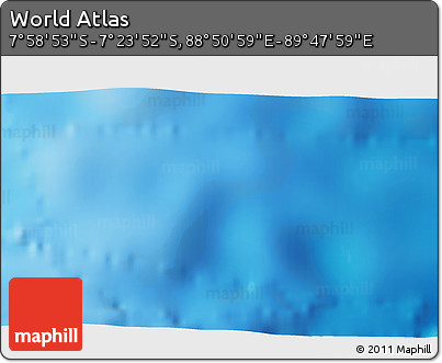 Physical 3D Map of the Area around 7° 41' 23" S, 89° 19' 29" E