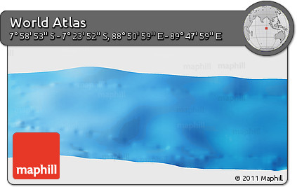 Physical Panoramic Map of the Area around 7° 41' 23" S, 89° 19' 29" E