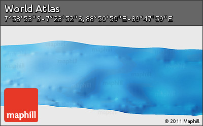 Physical Panoramic Map of the Area around 7° 41' 23" S, 89° 19' 29" E