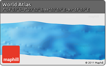 Physical Panoramic Map of the Area around 7° 41' 23" S, 89° 19' 29" E